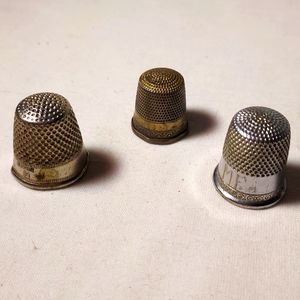 Vintage Thimbles Sterling Germany Size 11 Set of 3